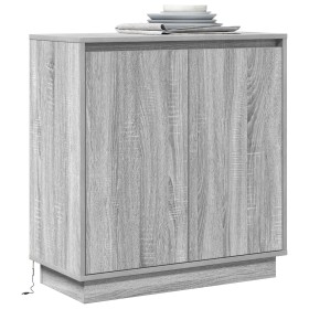 Aparador con LED Gris Sonoma 71x34,5x75 cm Madera