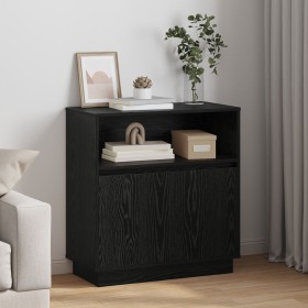 Sideboard con LED Negro Roble 71x34,5x75 cm