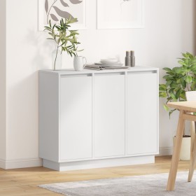 Sideboard con LED blanco 90x32x75 cm de madera