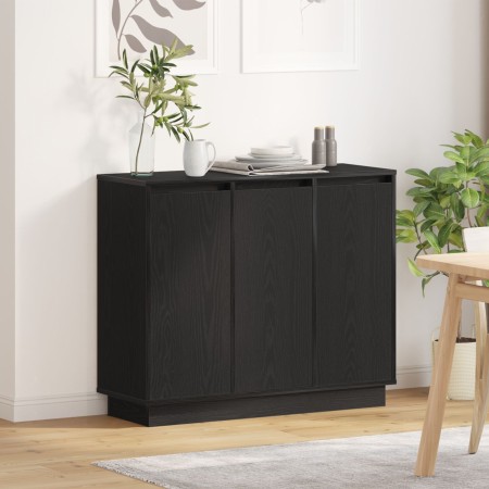 Aparador luz LED madera ingeniería roble negro 90x32x75 cm | Foro24.es | Tu tienda online para hogar, jardín y más Foro24.es