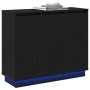 Aparador luz LED madera ingeniería roble negro 90x32x75 cm | Foro24.es | Tu tienda online para hogar, jardín y más Foro24.es