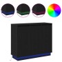 Aparador luz LED madera ingeniería roble negro 90x32x75 cm de , Mesitas de noche - Ref: Foro24-869675, Precio: 117,91 €