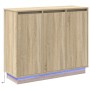Aparador luz LED madera ingeniería roble Sonoma 90x32x75 cm | Foro24.es | Tu tienda online para hogar, jardín y más Foro24.es