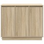 Aparador luz LED madera ingeniería roble Sonoma 90x32x75 cm | Foro24.es | Tu tienda online para hogar, jardín y más Foro24.es