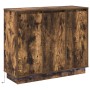 Aparador con LED en Roble Ahumado de 90x32x75 cm en Madera Compensada | Foro24.es | Tu tienda online para hogar, jardín y más Foro24.es