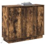 Aparador con LED en Roble Ahumado de 90x32x75 cm en Madera Compensada | Foro24.es | Tu tienda online para hogar, jardín y más Foro24.es