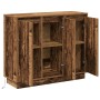 Aparador luz LED madera ingeniería envejecida 90x32x75 cm de , Mesitas de noche - Ref: Foro24-869680, Precio: 111,25 €
