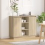 Aparador con LED Sonoma Roble 90x32x75 cm Madera elaborada von , Nachttische - Ref: Foro24-869684, Preis: 101,80 €, Rabatt: %