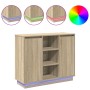 Aparador con LED Sonoma Roble 90x32x75 cm Madera elaborada von , Nachttische - Ref: Foro24-869684, Preis: 101,80 €, Rabatt: %