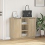 Aparador con LED Sonoma Roble 90x32x75 cm Madera elaborada von , Nachttische - Ref: Foro24-869684, Preis: 101,80 €, Rabatt: %