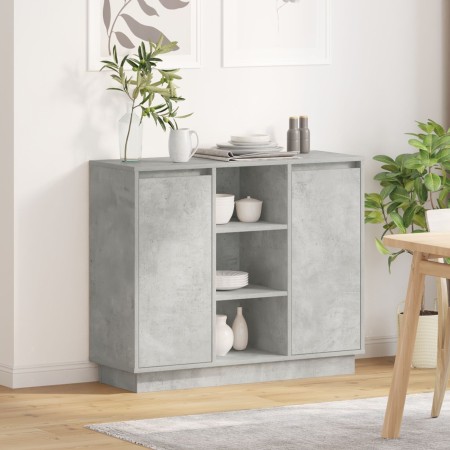 Aparador con LED Gris Concreto 90x32x75 cm Madera Elaborada | Foro24.es | Tu tienda online para hogar, jardín y más Foro24.es