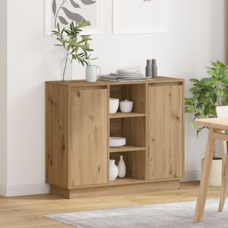 Sideboard con LED Roble Artesanal 90x32x75 cm Madera Elaborada | Foro24.es | Tu tienda online para hogar, jardín y más Foro24.es
