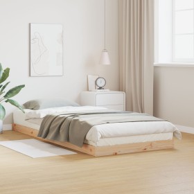 Estructura de cama de suelo madera maciza de pino