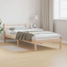 Estructura de cama con cabecero madera maciza