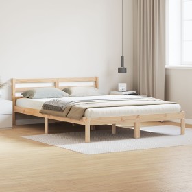 Estructura de cama con cabecero madera maciza