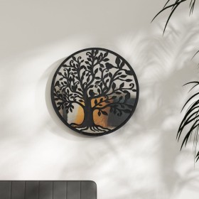 Black round iron mirror for indoor use 60x2.5 cm by vidaXL, Mirrors - Ref: Foro24-3093542, Price: 91,31 €, Discount: %