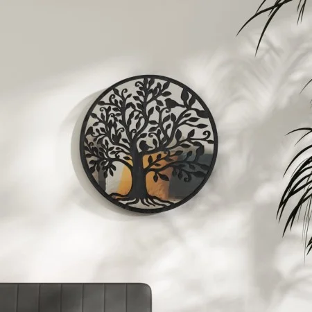 Black round iron mirror for indoor use 60x2.5 cm by vidaXL, Mirrors - Ref: Foro24-3093542, Price: 90,00 €, Discount: %