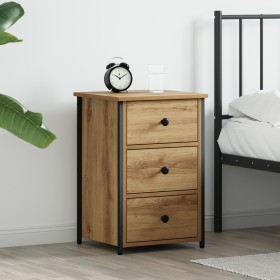 Mesa de Noche Roble Artesanal Madera elaborada Compacta Duradera by , Nightstands - Ref: Foro24-871259, Price: 70,77 €, Disco...