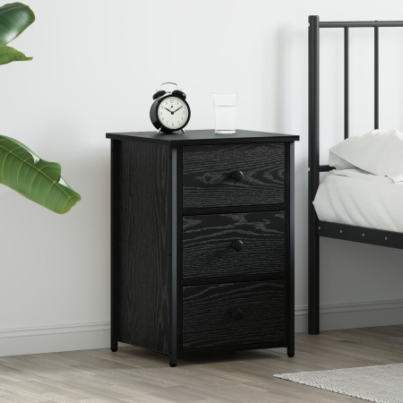 Mesita de Noche de Roble Negro Roble Negro MDF, Metal Compacta von , Nachttische - Ref: Foro24-871261, Preis: 75,17 €, Rabatt: %