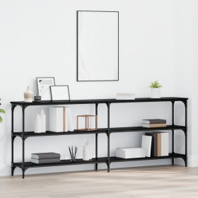 Mesa Consola Roble Negro 200x29x75 cm Madera Elaborada by , Side tables - Ref: Foro24-871321, Price: 116,54 €, Discount: %