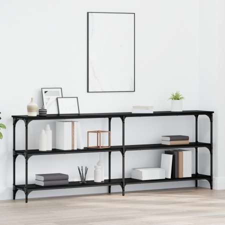 Mesa Consola Roble Negro 200x29x75 cm Madera Elaborada by , Side tables - Ref: Foro24-871321, Price: 116,54 €, Discount: %