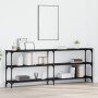 Mesa Consola Roble Negro 200x29x75 cm Madera Elaborada by , Side tables - Ref: Foro24-871321, Price: 116,54 €, Discount: %
