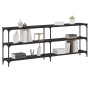 Mesa Consola Roble Negro 200x29x75 cm Madera Elaborada by , Side tables - Ref: Foro24-871321, Price: 116,54 €, Discount: %
