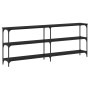 Mesa Consola Roble Negro 200x29x75 cm Madera Elaborada by , Side tables - Ref: Foro24-871321, Price: 116,54 €, Discount: %