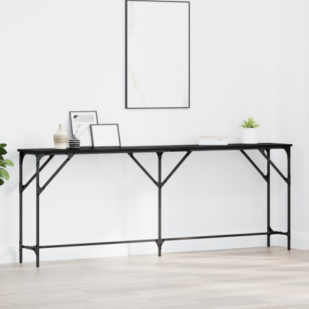 Mesa de Consola Roble Negro 200x29x75 cm Madera Elaborada by , Side tables - Ref: Foro24-871342, Price: 75,76 €, Discount: %