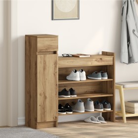 Zapatero Roble Hecho a Mano 100.5x28x100 cm Madera Dura von , Schuhregale und Schuhorganisatoren - Ref: Foro24-871387, Preis:...