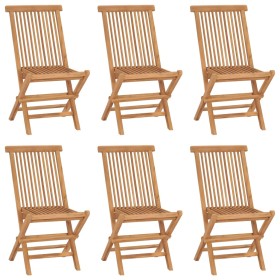 Folding garden chairs, 6 units, solid teak wood. by vidaXL, Garden chairs - Ref: Foro24-3096591, Price: 368,63 €, Discount: %