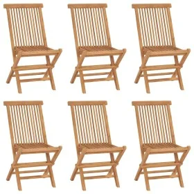 Sillas de jardín plegables 6 unidades madera maciza de teca de vidaXL, Sillas de jardín - Ref: Foro24-3096591, Precio: 303,26...