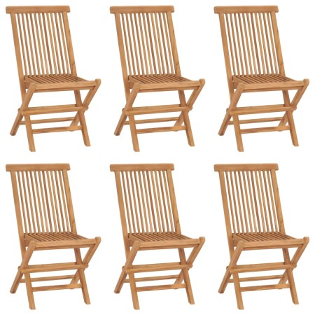 Folding garden chairs, 6 units, solid teak wood. by vidaXL, Garden chairs - Ref: Foro24-3096591, Price: 368,63 €, Discount: %