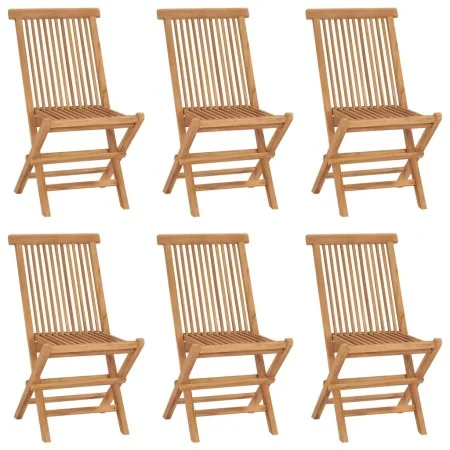 Klappbare Gartenstühle 6 Stück aus massivem Teakholz von vidaXL, Gartenstühle - Ref: Foro24-3096591, Preis: 314,49 €, Rabatt: %