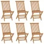 Klappbare Gartenstühle 6 Stück aus massivem Teakholz von vidaXL, Gartenstühle - Ref: Foro24-3096591, Preis: 314,49 €, Rabatt: %