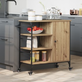 Carrito de cocina Roble Artesanal 87.5x38.5x84.5 cm Madera Elaborada von , Küchen- und Speisewagen - Ref: Foro24-871664, Prei...