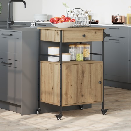 Carro de Cocina de Roble Artesanal 56x43x89.5 cm de Madera Compensada von , Küchen- und Speisewagen - Ref: Foro24-871667, Pre...