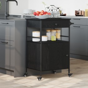 Carro de Cocina Roble Negro 56x43x89.5 cm Madera de Ingeniería von , Küchen- und Speisewagen - Ref: Foro24-871668, Preis: 111...