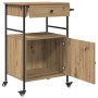Carro de Cocina de Roble Artesanal 56x43x89.5 cm de Madera Compensada von , Küchen- und Speisewagen - Ref: Foro24-871667, Pre...