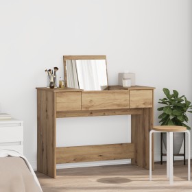 Mesa de Tocador con Espejo Roble Artesanal 100x45x76 cm von , Schlafzimmerkommoden - Ref: Foro24-871670, Preis: 120,32 €, Rab...