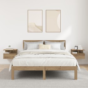 Mesitas de Noche Flotantes 2 pcs Roble Artesanal 40x31x27 cm Madera Elaborada de , Mesitas de noche - Ref: Foro24-871755, Pre...