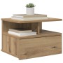 Mesitas de Noche Flotantes 2 pcs Roble Artesanal 40x31x27 cm Madera Elaborada by , Nightstands - Ref: Foro24-871755, Price: 6...