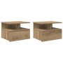 Mesitas de Noche Flotantes 2 pcs Roble Artesanal 40x31x27 cm Madera Elaborada by , Nightstands - Ref: Foro24-871755, Price: 6...