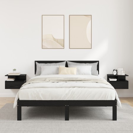Mesitas de Noche Flotantes 2 pcs Roble Negro 40x31x27 cm Madera Elaborada von , Nachttische - Ref: Foro24-871757, Preis: 71,1...