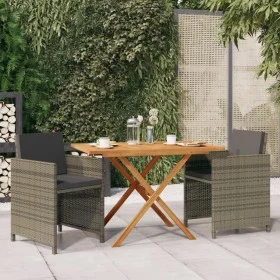 3-piece garden dining set with gray cushions by vidaXL, Garden sets - Ref: Foro24-3094303, Price: 227,19 €, Discount: %