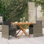 Garten Esstischgarnitur 3 Stück mit grauen Kissen von vidaXL, Gartensets - Ref: Foro24-3094303, Preis: 230,64 €, Rabatt: %