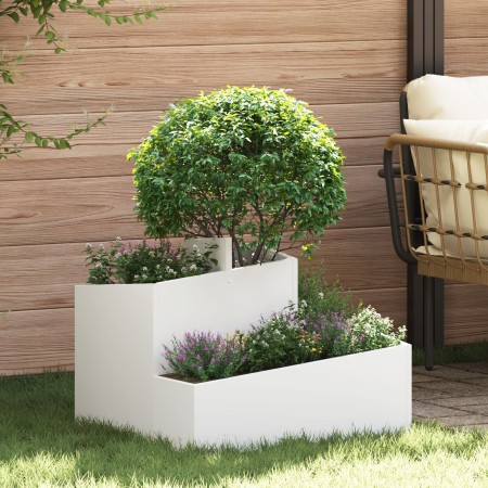 Macetero de Plástico Blanco Plástico Mediano Inlays Decorativos | Foro24.es | Tu tienda online para hogar, jardín y más Foro24.es