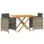 3-piece garden dining set with gray cushions by vidaXL, Garden sets - Ref: Foro24-3094303, Price: 227,19 €, Discount: %