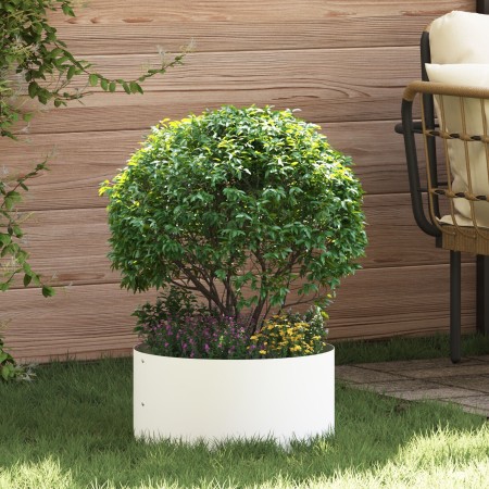 Maceteros de Metal Blanco Blanco Metal 40 cm de diámetro by , Pots and planters - Ref: Foro24-873609, Price: 60,89 €, Discoun...