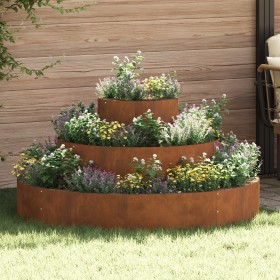Macetero de Metal Acero Patinado Ø 120 cm Insertos Decorativos by , Pots and planters - Ref: Foro24-873661, Price: 62,65 €, D...